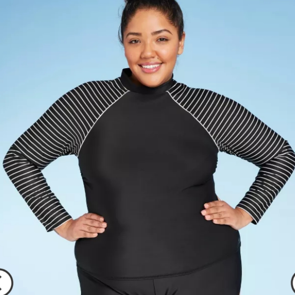 Mock neck one sleeve one piece rashguard